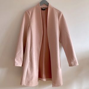 Soft pink almost new in between season jacket with nice large soft pink  belt